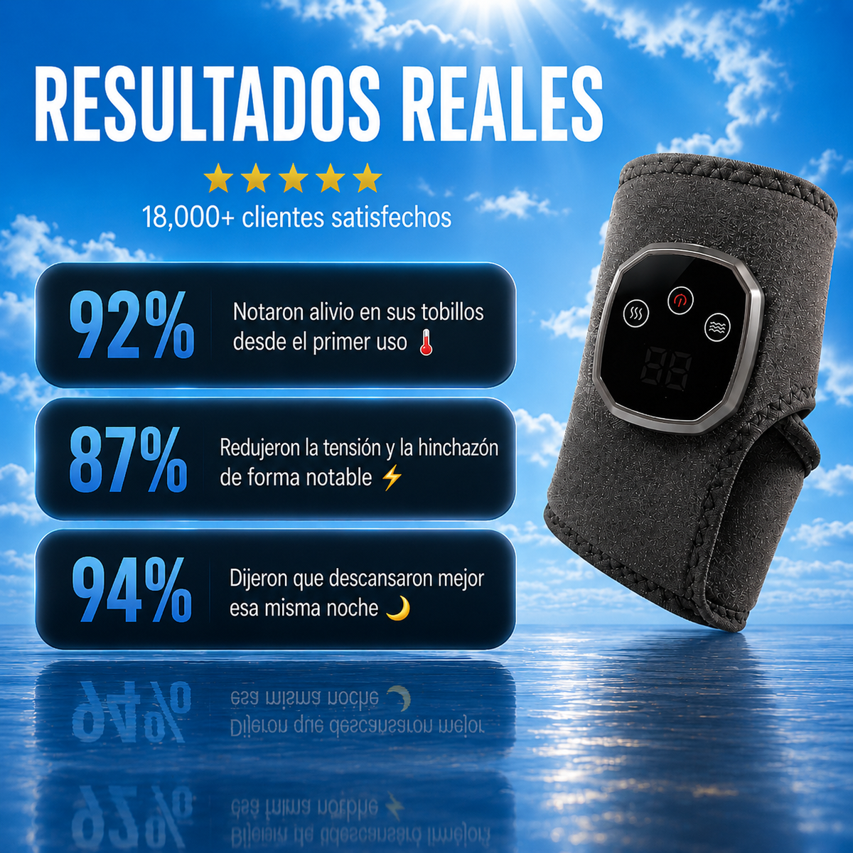 Suna Relax Pro - Masajeador 3 en 1: Alivia Fascitis, dolor e hinchazon en 5 minutos